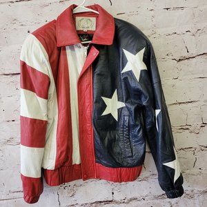 American Vintage Jackets & Coats | Amazing Stars & Stripes American Flag Leather
